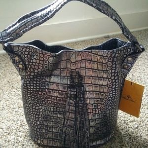 Patricia Nash Otavia Metallic Silver Croc